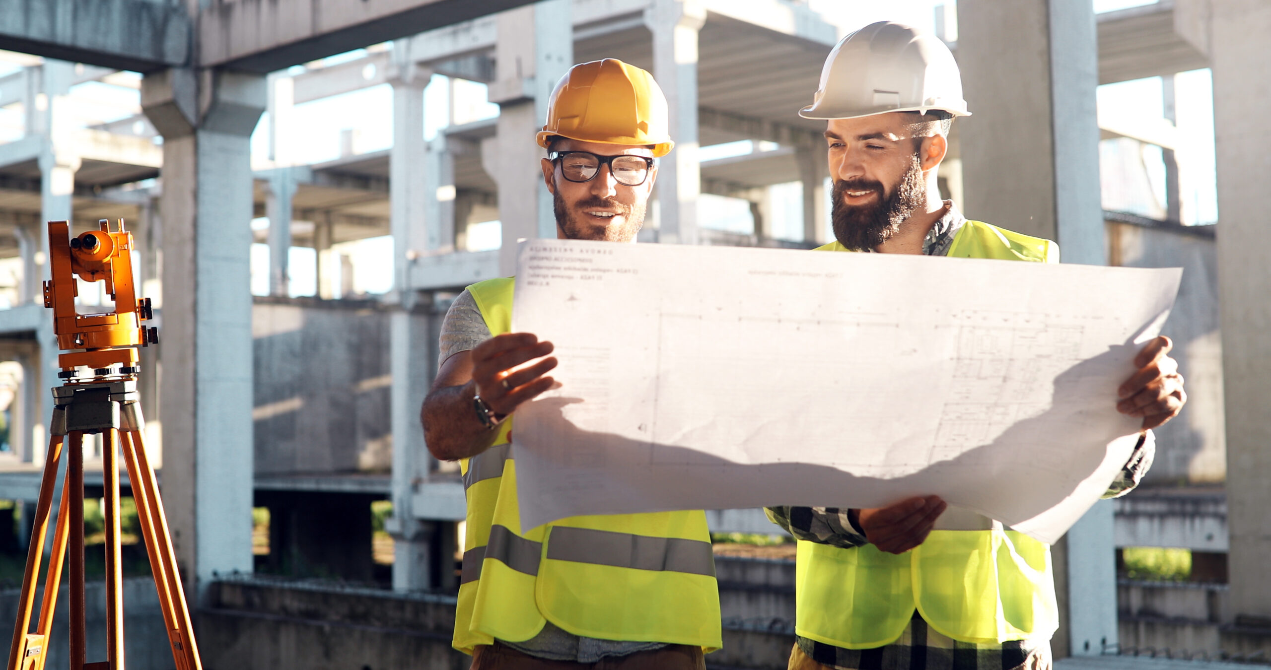 Team of architects on construction site