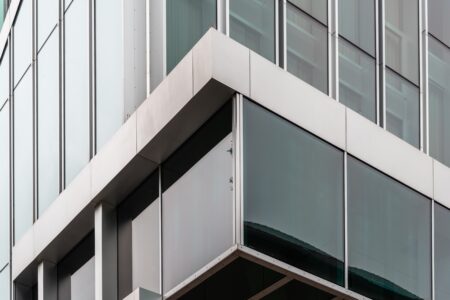 Glass facade.