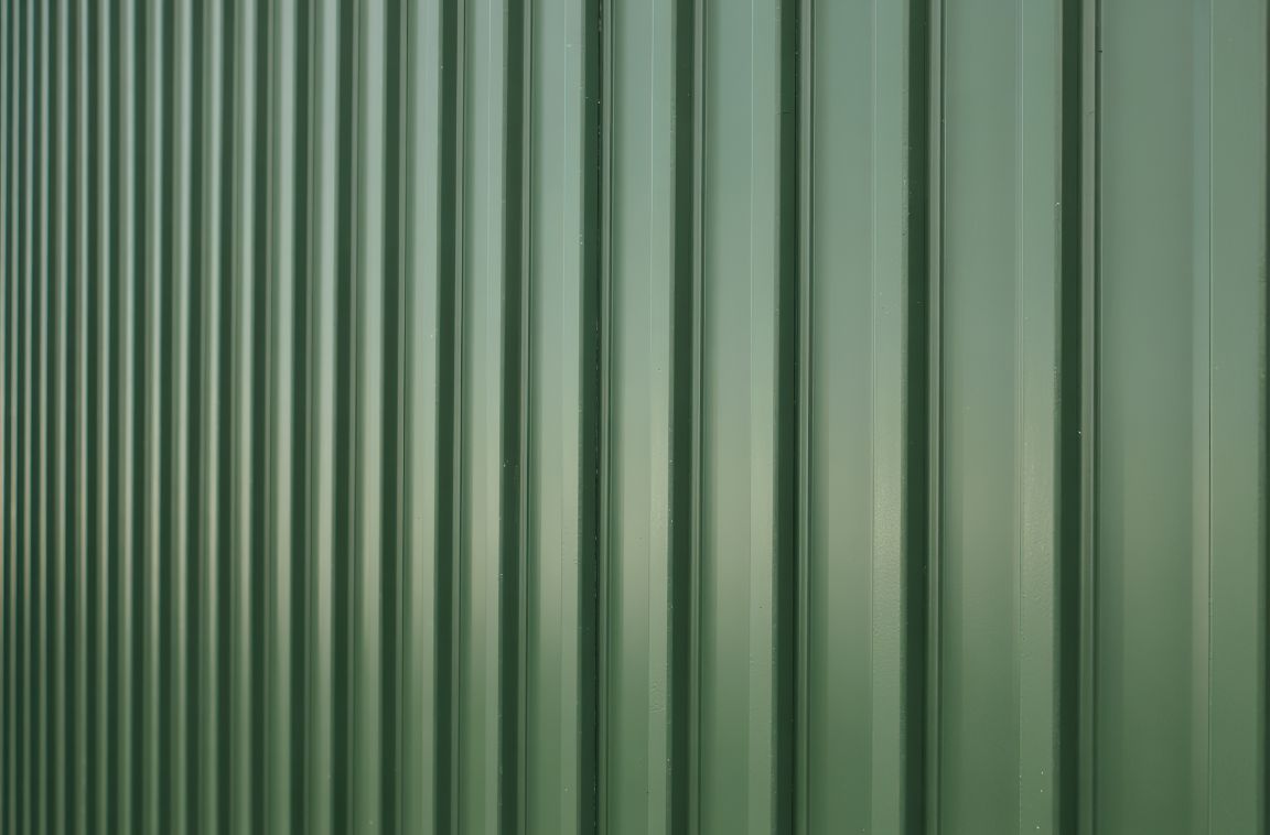 green metal panels